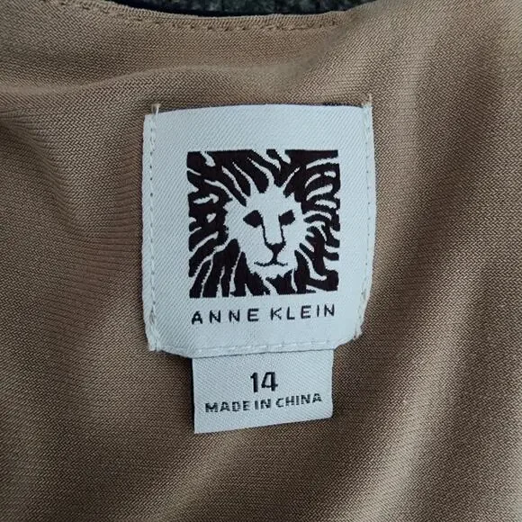 Anne Klein Sleeveless Lace Blue and White Sheath Dress | Women's 14 - Picture 13 of 15